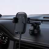 Suport Acefast with Wireless Charging (D49), for Dashboard/Windshield, Magnetic Grip, Lock Clip, 15W, for 4.7-6.9" Phones, Negru