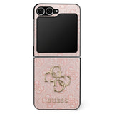 Husa de protectie Guess Leather 4G Metal Logo (GUHCZF74GMGPI) compatibil cu Samsung Galaxy Z Flip7, Roz