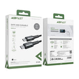 Cablu Acefast (C1-03), Type-C to Type-C, 60W, 20V/3A, Fast Charging, Nylon Braid, 1.2m, Negru