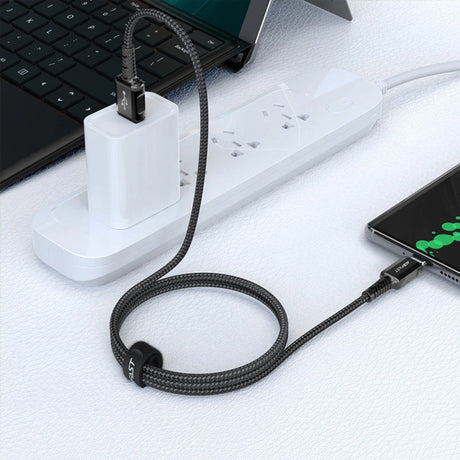 Cablu Acefast (C1-04), USB to Type-C, 3A, Fast Charging, Nylon Braid, 1.2m, Negru