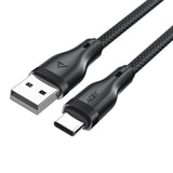 Cablu Acefast (C8-04), Fast Charging, USB to Type-C, 3A, Nylon Braided, 25.000 Bends, 1.2m, Negru
