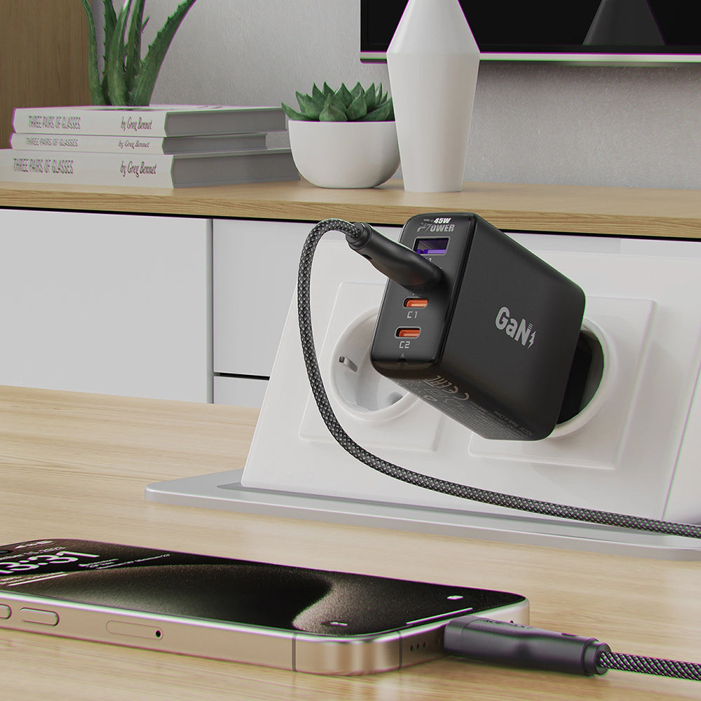 Cablu Acefast (C8-04), Fast Charging, USB to Type-C, 3A, Nylon Braided, 25.000 Bends, 1.2m, Negru