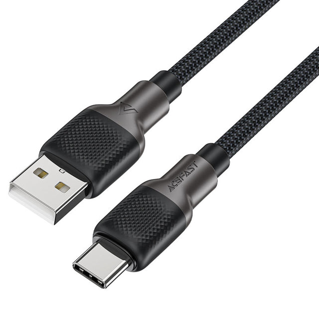 Cablu Acefast (C10-04), Fast Charging, USB to Type-C, 3A, 25.000 Bends, Durable Silicone, 1.2m, Negru