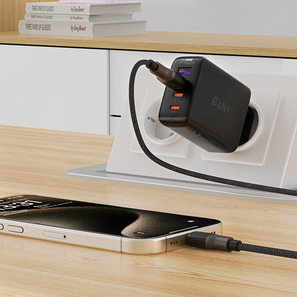 Cablu Acefast (C10-04), Fast Charging, USB to Type-C, 3A, 25.000 Bends, Durable Silicone, 1.2m, Negru