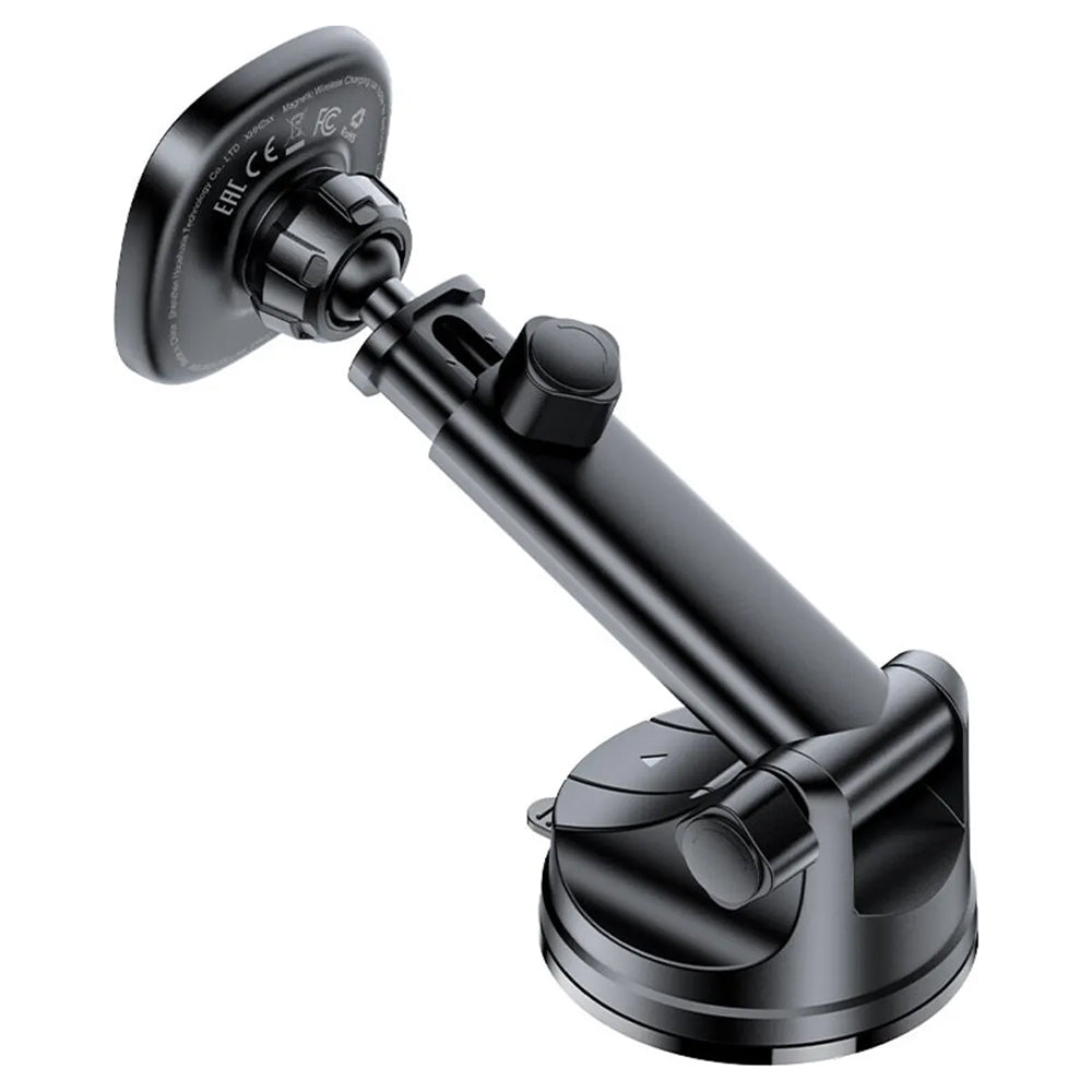 Suport Acefast with Wireless Charging (D47), for Dashboard, Magnetic Grip, Lock Clip, 15W, for 4.7-6.9" Phones, Negru