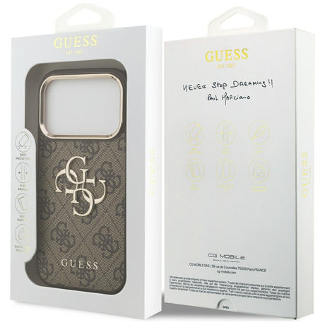 Husa de protectie Guess Hardcase Big 4G compatibil cu iPhone 17 Pro, Maro