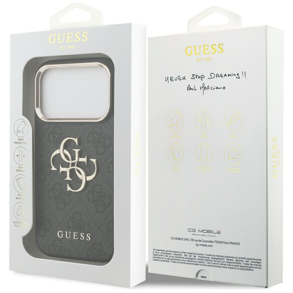 Husa de protectie Guess Hardcase Big 4G Logo Classic compatibil cu iPhone 17 Pro, Negru