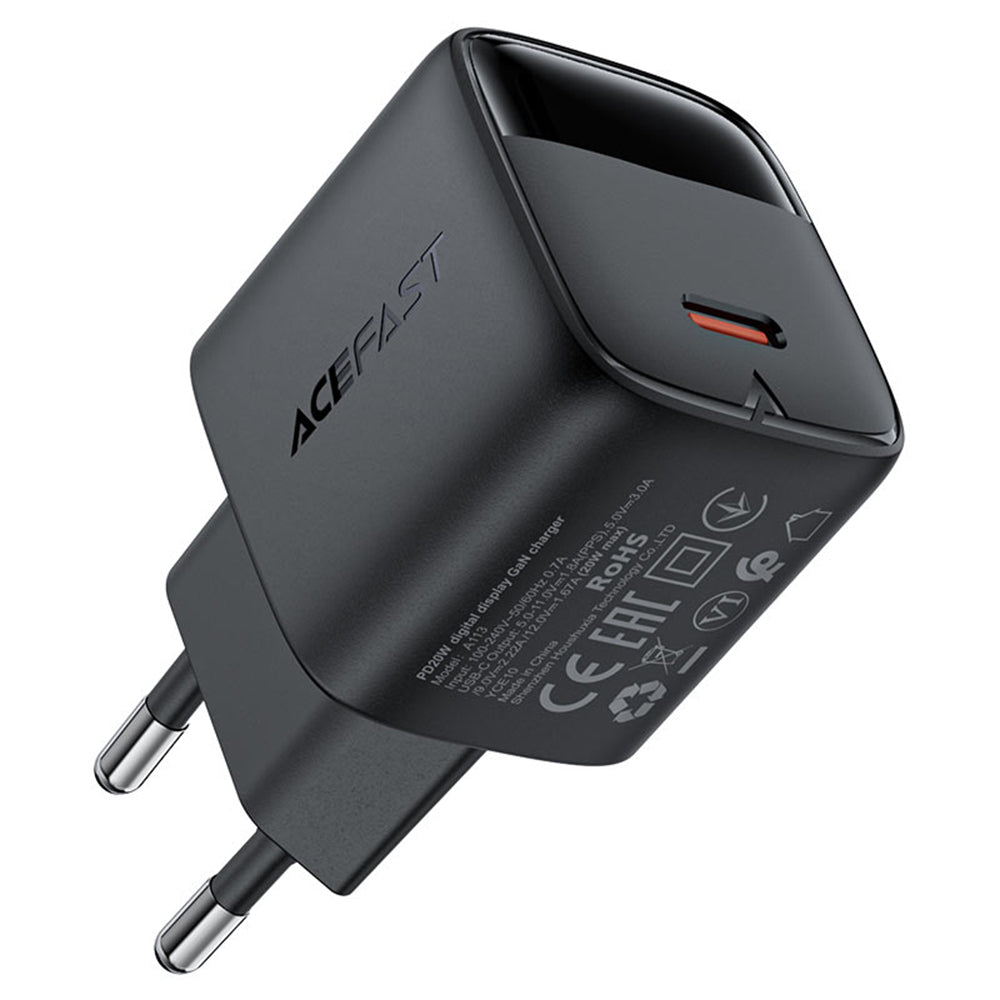 Incarcator Acefast (A113), Type-C, 20W, Fast Charging, Negru