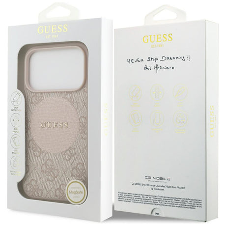 Husa de protectie Guess 4G Circle Classic Logo MagSafe (GUHMP17LP4PGRSGP) compatibil cu iPhone 17 Pro, Roz