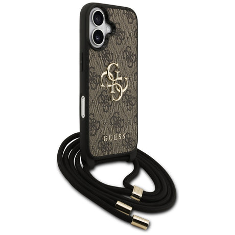 Husa de protectie Guess Hardcase 4G CBDY Big Logo with Cord Strap (GUHCP17SP4GMGCRW) compatibil cu iPhone 17, Maro