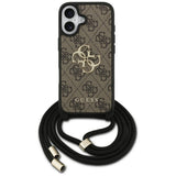 Husa de protectie Guess Hardcase 4G CBDY Big Logo with Cord Strap (GUHCP17SP4GMGCRW) compatibil cu iPhone 17, Maro
