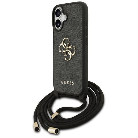Husa de protectie Guess Hardcase 4G CBDY Big Logo with Cord Strap (GUHCP17SP4GMGCRK) compatibil cu iPhone 17, Negru