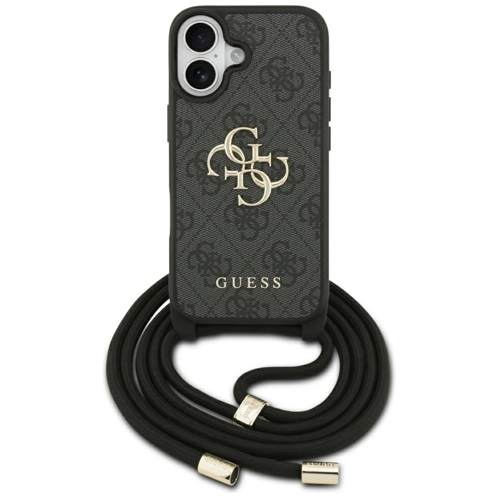 Husa de protectie Guess Hardcase 4G CBDY Big Logo with Cord Strap (GUHCP17SP4GMGCRK) compatibil cu iPhone 17, Negru