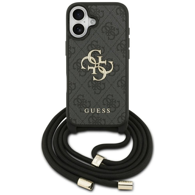 Husa de protectie Guess Hardcase 4G CBDY Big Logo with Cord Strap (GUHCP17SP4GMGCRK) compatibil cu iPhone 17, Negru