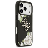 Husa de protectie Guess Hardcase 4G Grained Roses Big Logo (GUHCP17LPGROP4MK) compatibil cu iPhone 17 Pro, Negru