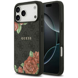 Husa de protectie Guess Hardcase 4G Flowers Print MagSafe (GUHMP17LP4ROPEMCK) compatibil cu iPhone 17 Pro, Negru