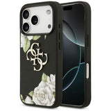 Husa de protectie Guess Hardcase 4G Grained Roses Big Logo (GUHCP17XPGROP4MK) compatibil cu iPhone 17 Pro Max, Negru