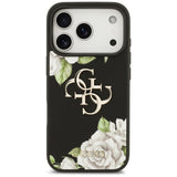 Husa de protectie Guess Hardcase 4G Grained Roses Big Logo (GUHCP17XPGROP4MK) compatibil cu iPhone 17 Pro Max, Negru