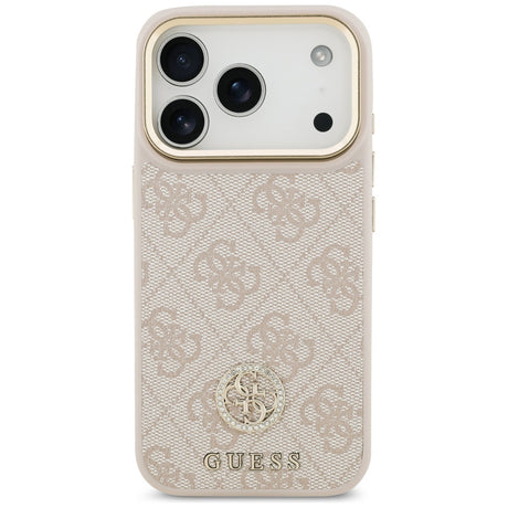 Husa de protectie Guess Hardcase 4G Strass Logo & Big Strap (GUHMP17LP4G4DCSP) compatibil cu iPhone 17 Pro, Roz