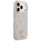 Husa de protectie Guess Hardcase 4G Strass Logo & Big Strap (GUHMP17LP4G4DCSP) compatibil cu iPhone 17 Pro, Roz