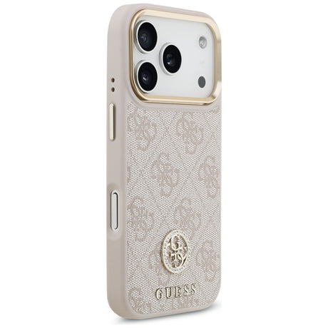 Husa de protectie Guess Hardcase 4G Strass Logo & Big Strap (GUHMP17LP4G4DCSP) compatibil cu iPhone 17 Pro, Roz