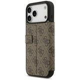 Husa de protectie Guess Book 4G Metal Logo compatibil cu iPhone 17 Pro Max, Maro