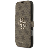 Husa de protectie Guess Book 4G Metal Logo compatibil cu iPhone 17 Pro Max, Maro