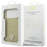 Husa de protectie Guess Rhinestone Triangle Logo (GUHCP17LHDGTPD) compatibil cu iPhone 17 Pro, Auriu