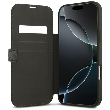 Husa de protectie Guess Book 4G Metal Logo compatibil cu iPhone 17 Pro Max, Negru