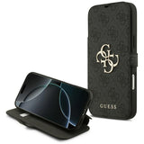 Husa de protectie Guess Book 4G Metal Logo compatibil cu iPhone 17 Pro Max, Negru