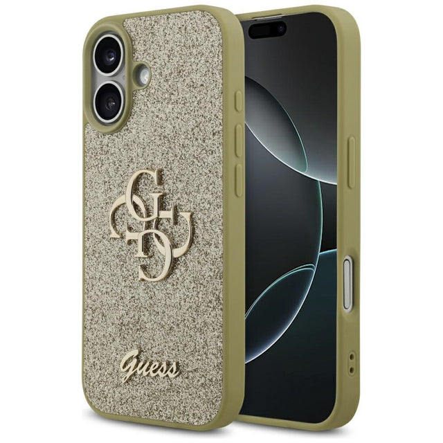 Husa de protectie Guess Fixed Glitter Big 4G (GUHCP17SHG4SGD) compatibil cu iPhone 17, Auriu