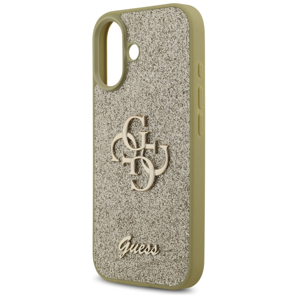 Husa de protectie Guess Fixed Glitter Big 4G (GUHCP17SHG4SGD) compatibil cu iPhone 17, Auriu