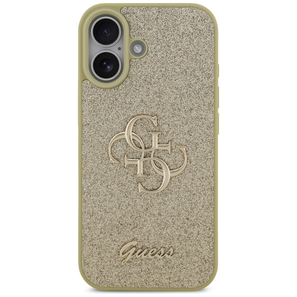 Husa de protectie Guess Fixed Glitter Big 4G (GUHCP17SHG4SGD) compatibil cu iPhone 17, Auriu