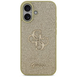 Husa de protectie Guess Fixed Glitter Big 4G (GUHCP17SHG4SGD) compatibil cu iPhone 17, Auriu