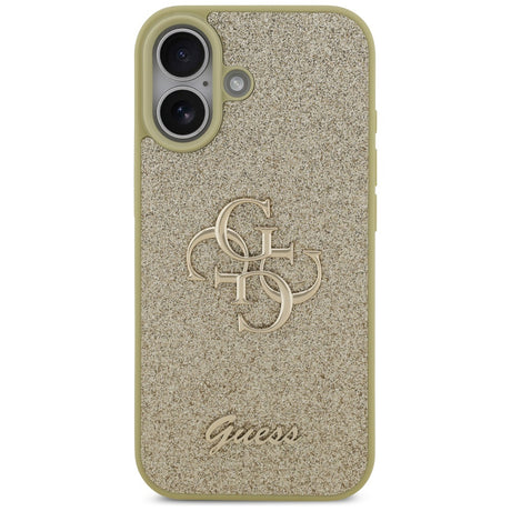 Husa de protectie Guess Fixed Glitter Big 4G (GUHCP17SHG4SGD) compatibil cu iPhone 17, Auriu