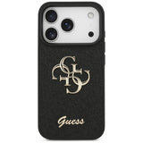 Husa de protectie Guess Fixed Glitter Big 4G (GUHCP17LHG4SGK) compatibil cu iPhone 17 Pro, Negru
