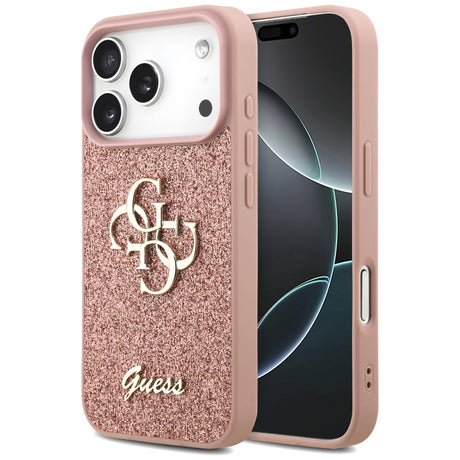 Husa de protectie Guess Fixed Glitter Big 4G (GUHCP17LHG4SGP) compatibil cu iPhone 17 Pro, Roz