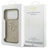 Husa de protectie Guess Fixed Glitter Big 4G (GUHCP17XHG4SGD) compatibil cu iPhone 17 Pro Max, Auriu