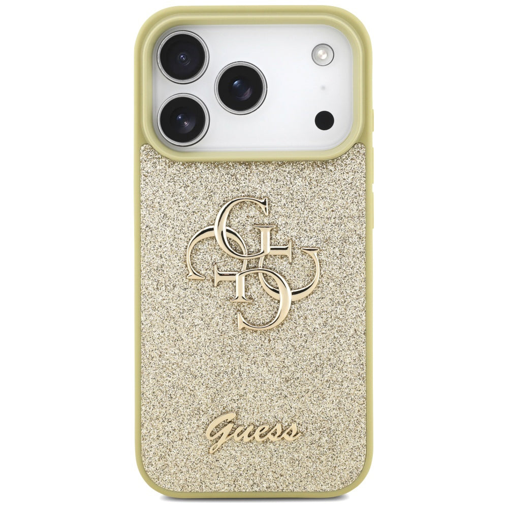 Husa de protectie Guess Fixed Glitter Big 4G (GUHCP17XHG4SGD) compatibil cu iPhone 17 Pro Max, Auriu