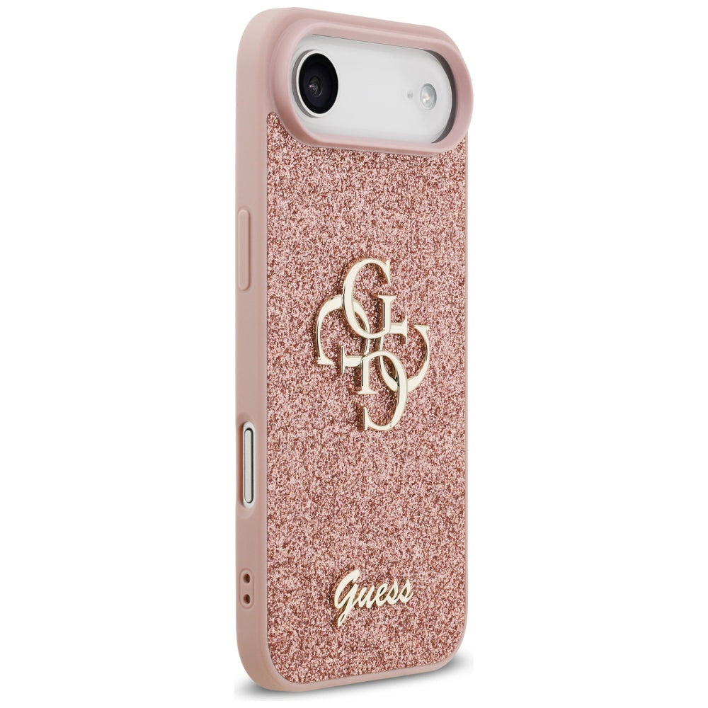 Husa de protectie Guess Fixed Glitter Big 4G (GUHCP17MHG4SGP) compatibil cu iPhone 17 Air, Roz