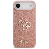 Husa de protectie Guess Fixed Glitter Big 4G (GUHCP17MHG4SGP) compatibil cu iPhone 17 Air, Roz