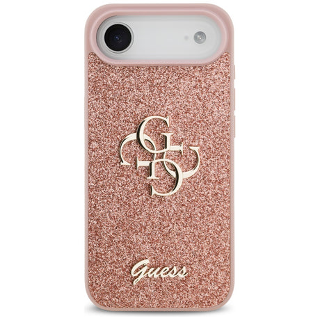 Husa de protectie Guess Fixed Glitter Big 4G (GUHCP17MHG4SGP) compatibil cu iPhone 17 Air, Roz