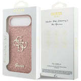 Husa de protectie Guess Fixed Glitter Big 4G (GUHCP17MHG4SGP) compatibil cu iPhone 17 Air, Roz