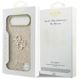 Husa de protectie Guess Fixed Glitter Big 4G (GUHCP17MHG4SGD) compatibil cu iPhone 17 Air, Auriu