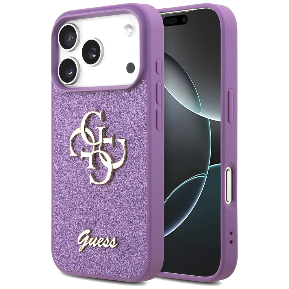 Husa de protectie Guess Fixed Glitter Big 4G (GUHCP17LHG4SGL) compatibil cu iPhone 17 Pro, Lila Deschis