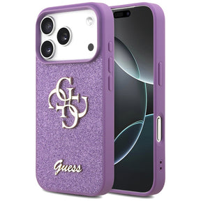 Husa de protectie Guess Fixed Glitter Big 4G (GUHCP17LHG4SGL) compatibil cu iPhone 17 Pro, Lila Deschis