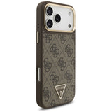 Husa de protectie Guess Hardcase 4G Triangle Logo MagSafe (GUHMP17LP4GTDGMW) compatibil cu iPhone 17 Pro, Maro