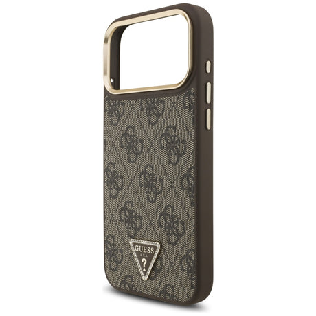 Husa de protectie Guess Hardcase 4G Triangle Logo MagSafe (GUHMP17LP4GTDGMW) compatibil cu iPhone 17 Pro, Maro