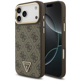 Husa de protectie Guess Hardcase 4G Triangle Logo MagSafe (GUHMP17LP4GTDGMW) compatibil cu iPhone 17 Pro, Maro
