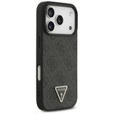 Husa de protectie Guess Leather 4G Triangle Strass MagSafe (GUHMP17LP4TDPLK) compatibil cu iPhone 17 Pro, Negru